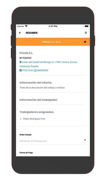 Resumen de intervención en la app móvil AppSat