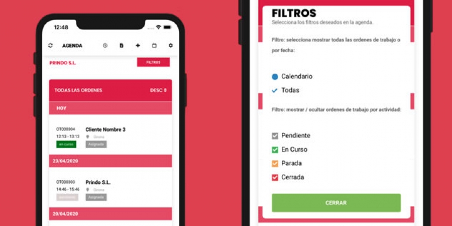 Filtros de Visualización en la Agenda para App Android y iOS