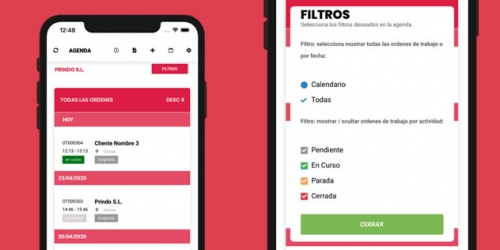 Filtros de Visualización en la Agenda para App Android y iOS