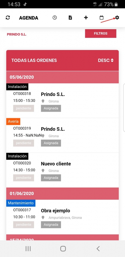 Congifuración App Móvil