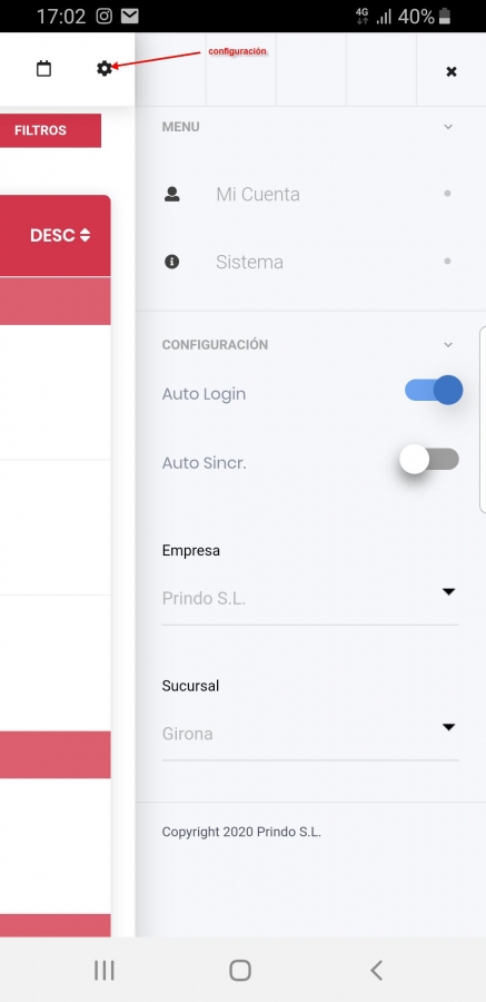 Configuración App Móvil