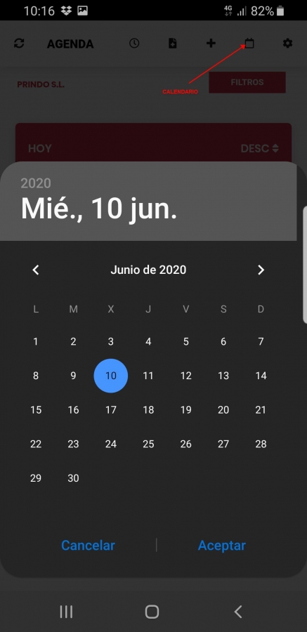 Icono Calendario Agenda App Móvil