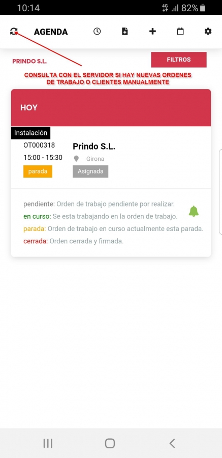 Icono Refrescar App Móvil