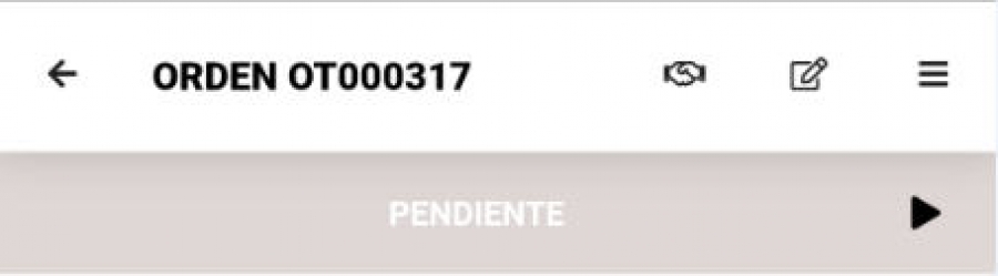 Actividad Orden de trabajo Pendiente - App Móvil