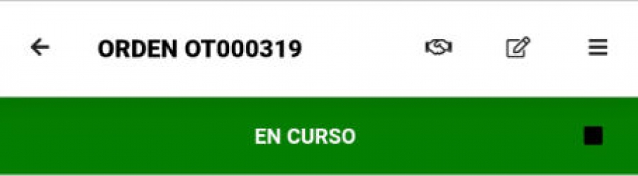 Actividad Orden de Trabajo En Curso App Móvil
