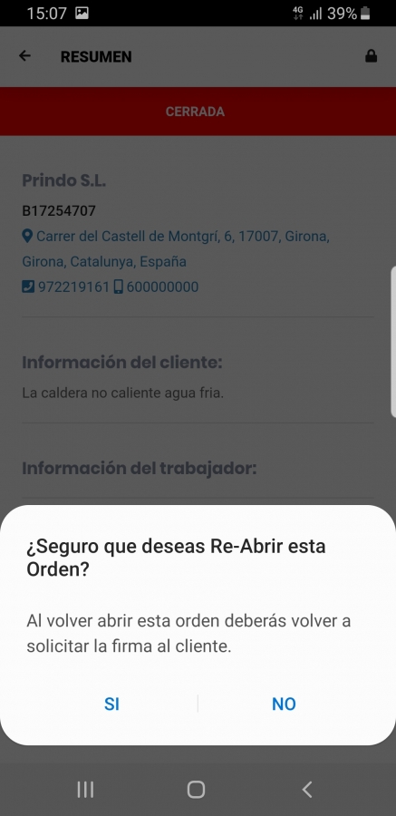 Re-Abrir Orden de Trabajo Cerrada 2
