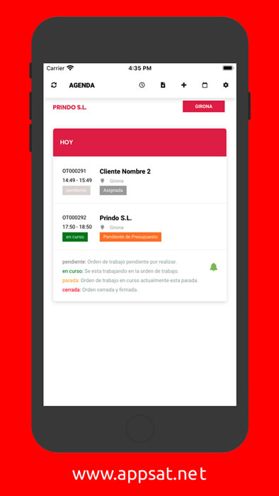 App Agenda - Partes de Trabajo Software Sat Servicio Técnico