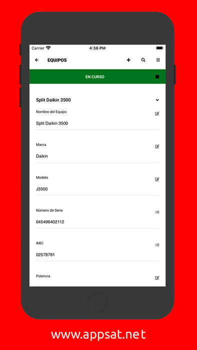 App Equipos - Partes de Trabajo Software Sat Servicio Técnico